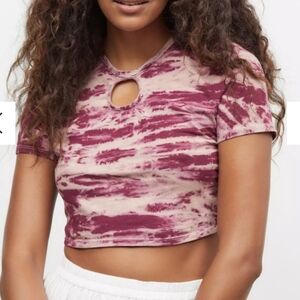 KkCo X Urban Renewal Remnant Dye Tech Keyhole Cropped Tee